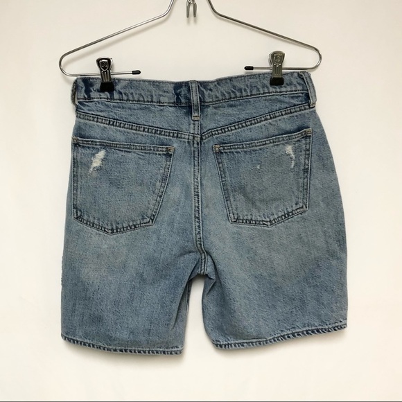 Gap Distressed 7 Inch High Rise Jean Shorts Sz 26 - Picture 8 of 13